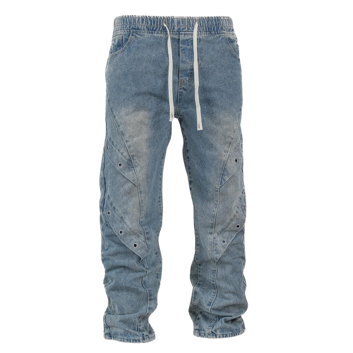 Men’s Grit Panelled Bagged Denim Pants - bamn.