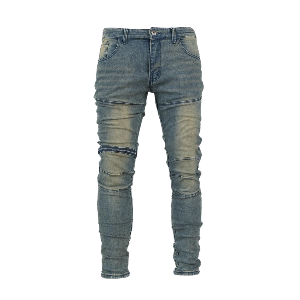 Men's Iron Fade Moto Denim Jeans - bamn.
