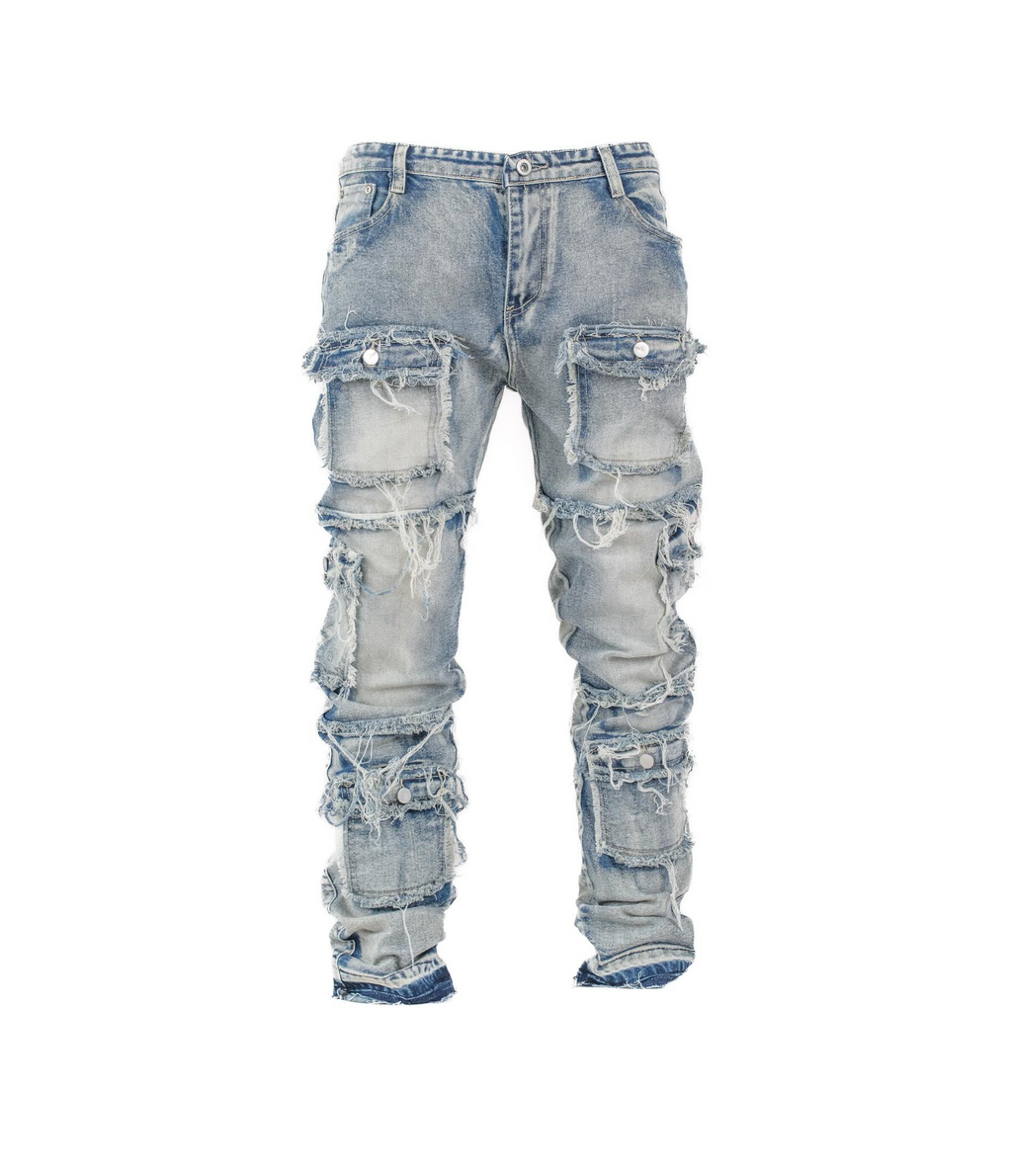 Men's Multi- Pocket Denim Jeans - bamn.