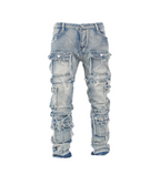 Men's Multi- Pocket Denim Jeans - bamn.