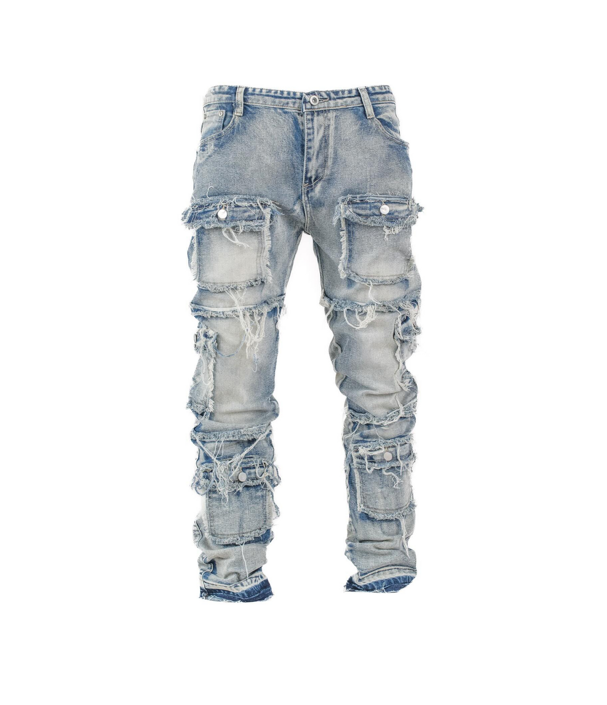 Men's Multi- Pocket Denim Jeans - bamn.