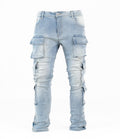 Men's Multi Pocket Cargo Denim Jeans - bamn.