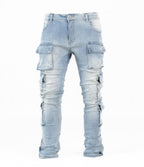 Men's Multi Pocket Cargo Denim Jeans - bamn.