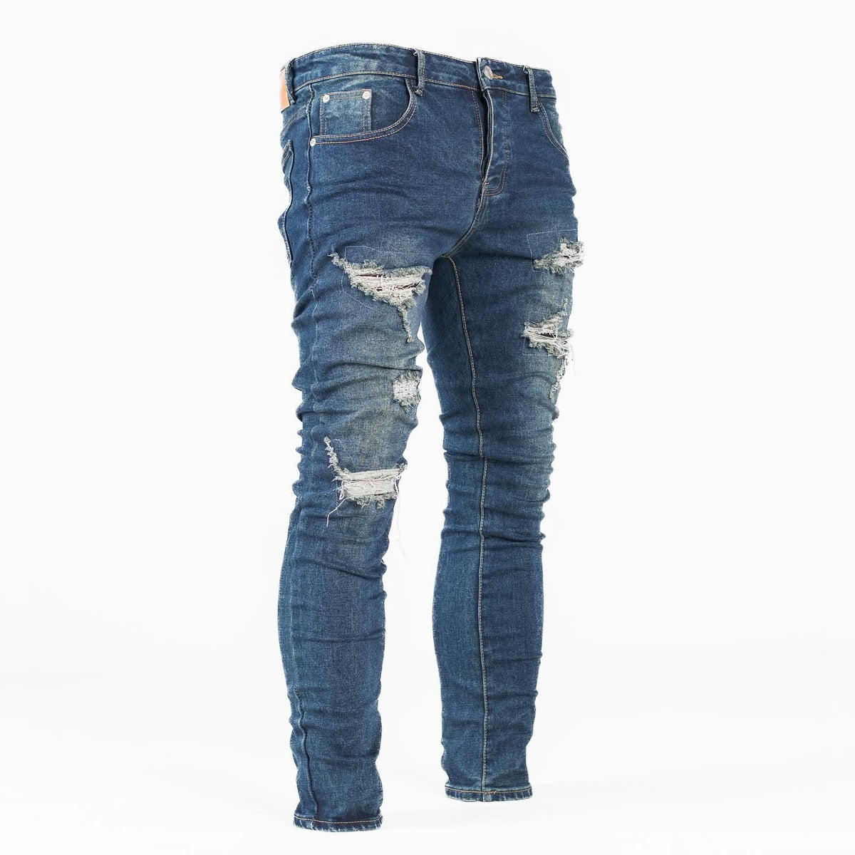 Men's Ripped Skinny Denim Jeans - bamn.