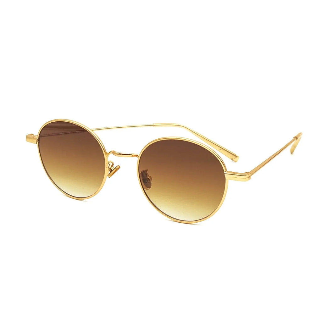 Round Classic Gold Frame Sunglasses - bamn.