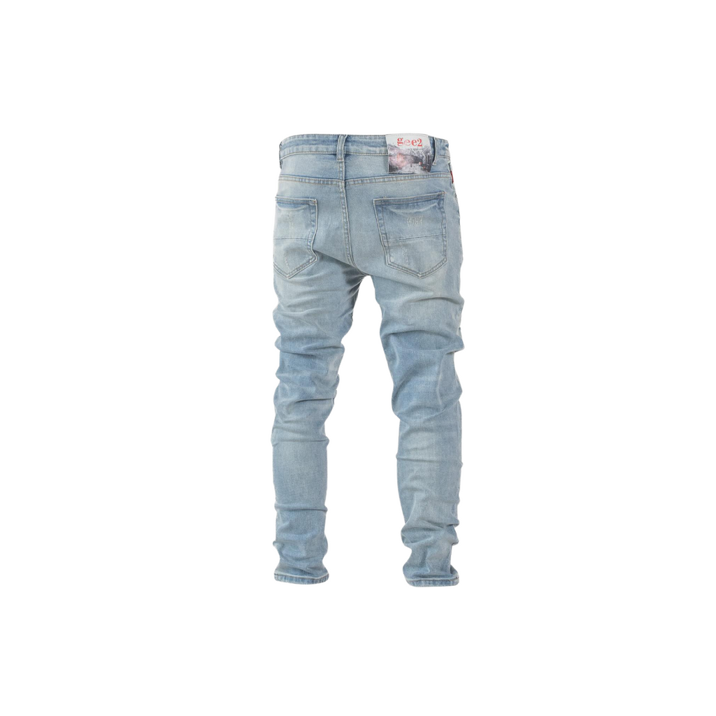 Light Fade Distressed Skinny Denim - bamn.