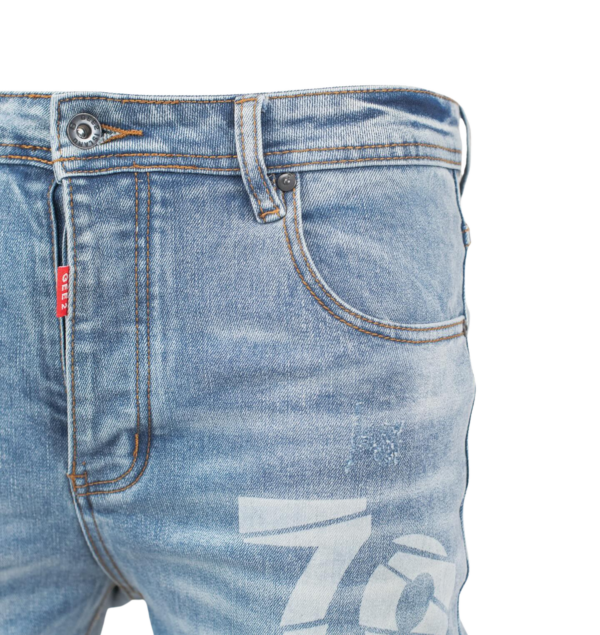 Distressed “79” Slim Fit Denim Jeans - bamn.