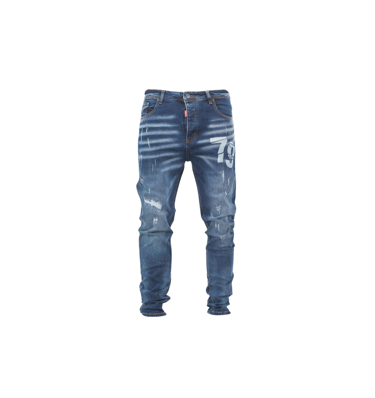 Distressed “79” Slim Fit Denim Jeans - bamn.