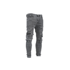 Grey Cargo Denim Jeans - bamn.