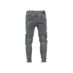 Grey Cargo Denim Jeans - bamn.