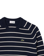 Lacoste Cotton Crew Neck Striped Sweater - bamn.