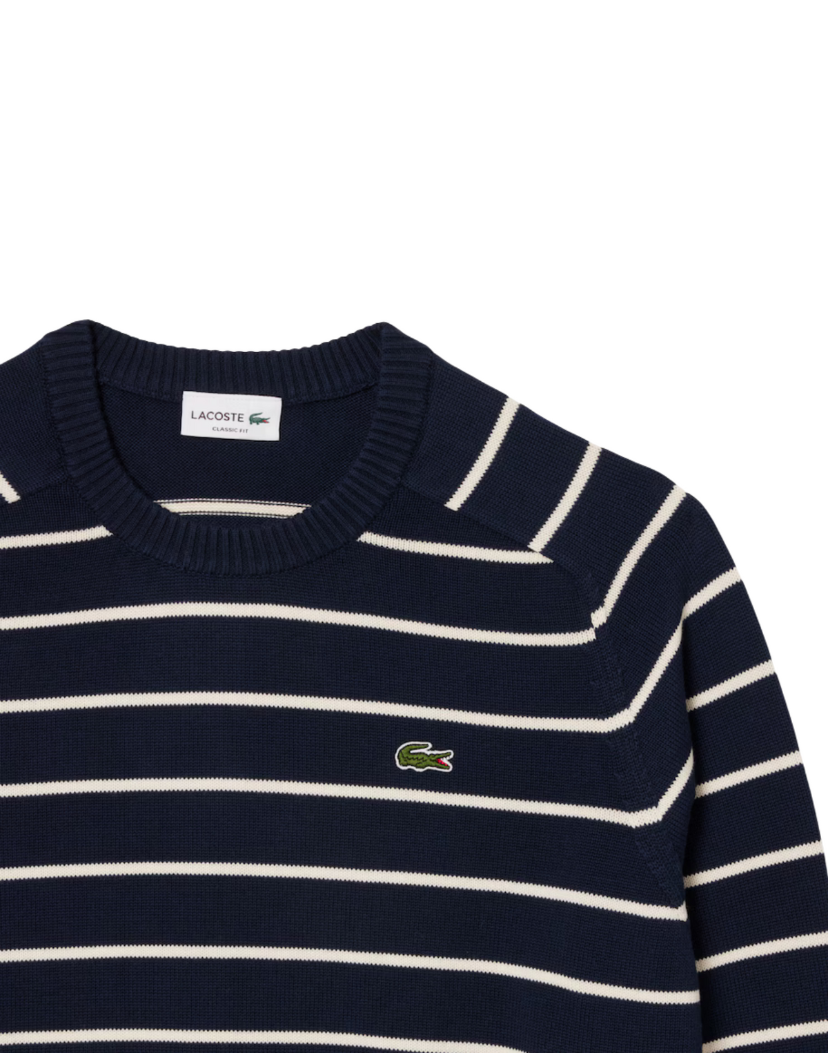 Lacoste Cotton Crew Neck Striped Sweater - bamn.