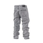 Men’s Grey Utility Distressed Baggy Jeans - bamn.
