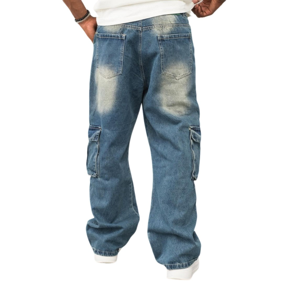 Vintage Baggy Cargo Denim Jeans - bamn.