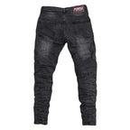 Purple Designer Black Distressed Denim Jeans - bamn.
