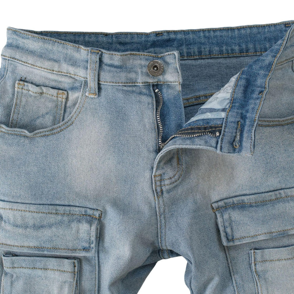Denim Cargo Jeans - bamn.