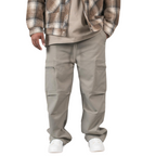 Men's Brown Loose Fit Cargo pants - bamn.