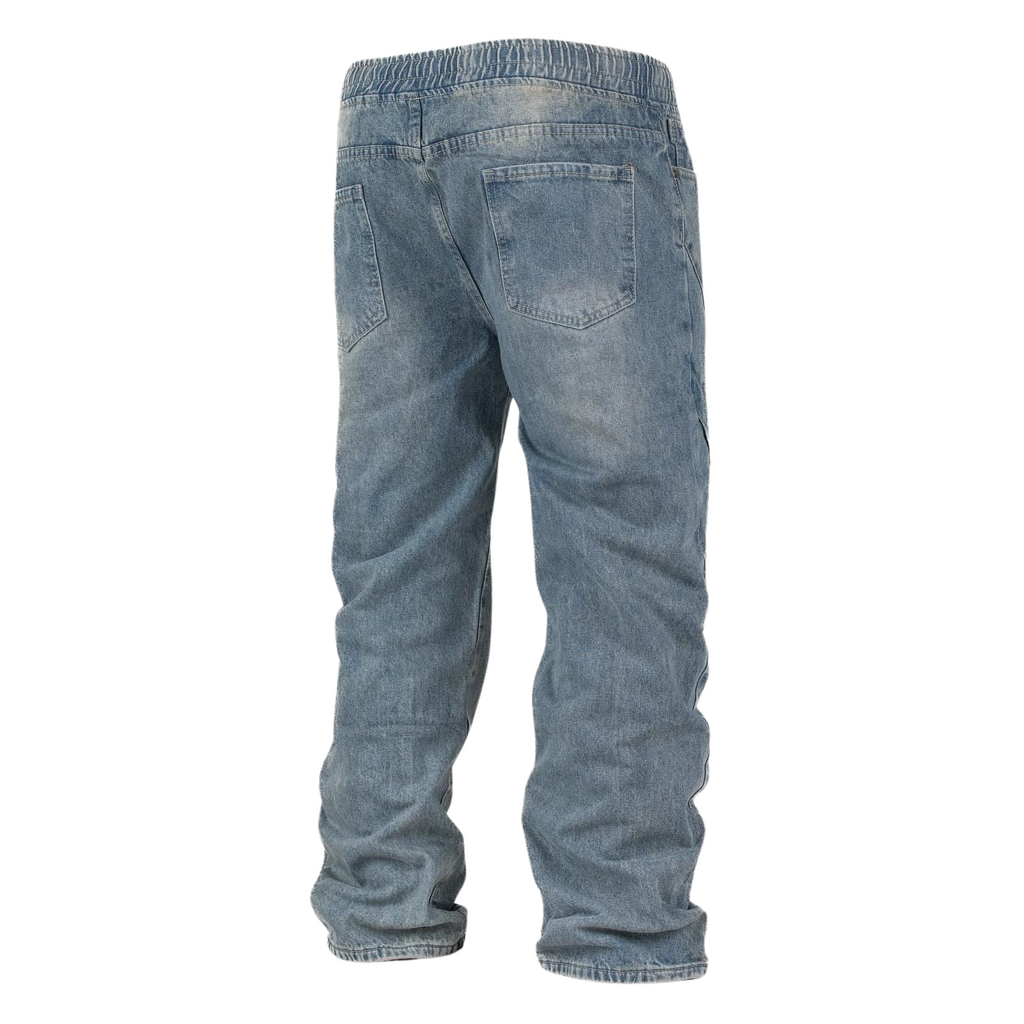 Men’s Grit Panelled Bagged Denim Pants - bamn.