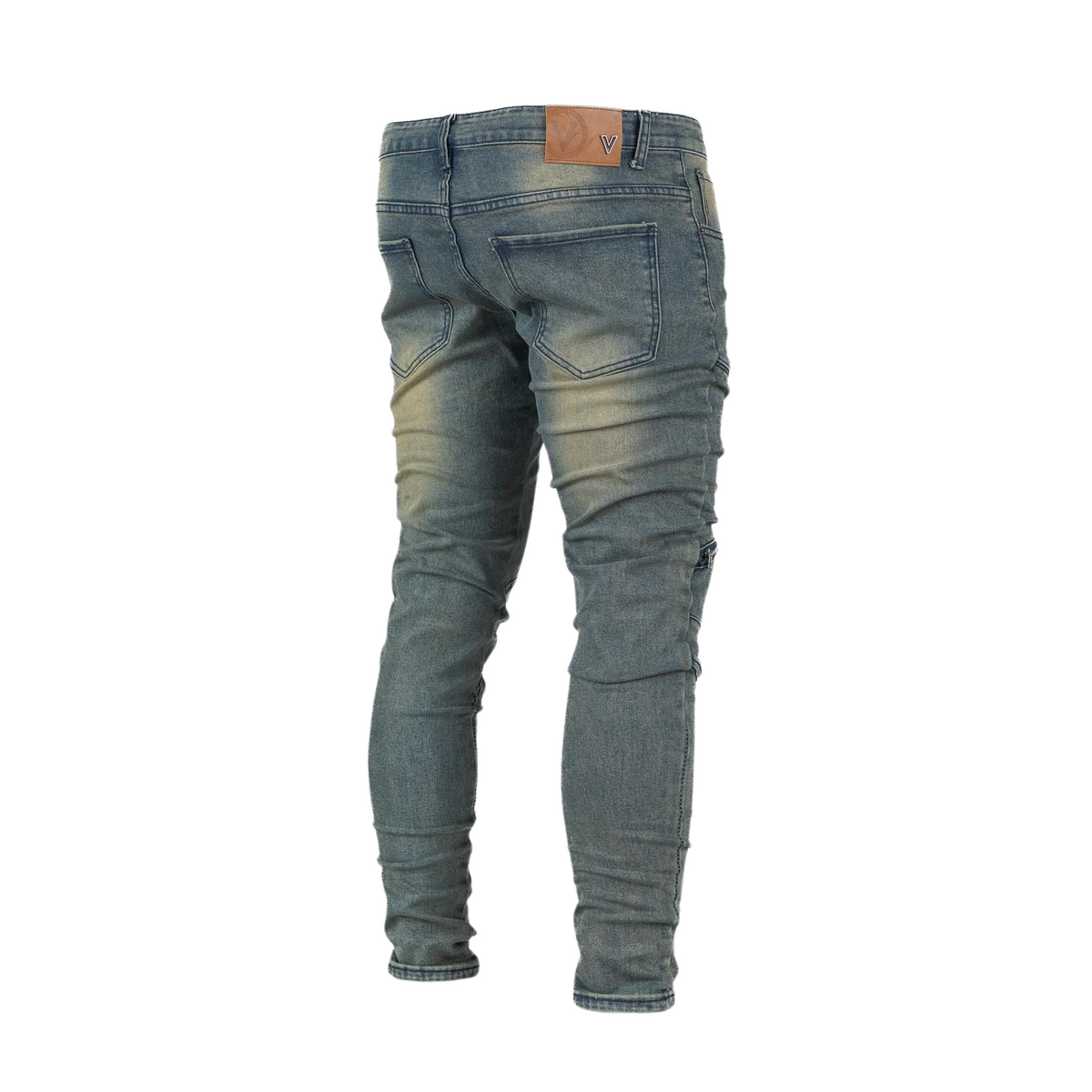 Men's Iron Fade Moto Denim Jeans - bamn.