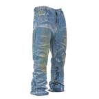 Men's Bagged Denim Acid Washed Jeans - bamn.