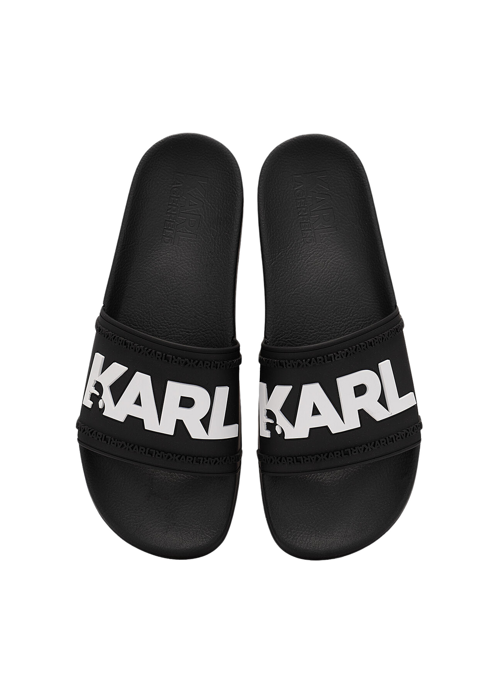 Black Karl Lagerfeld Kondo beach slides - bamn.