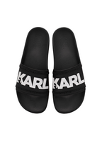 Black Karl Lagerfeld Kondo beach slides - bamn.