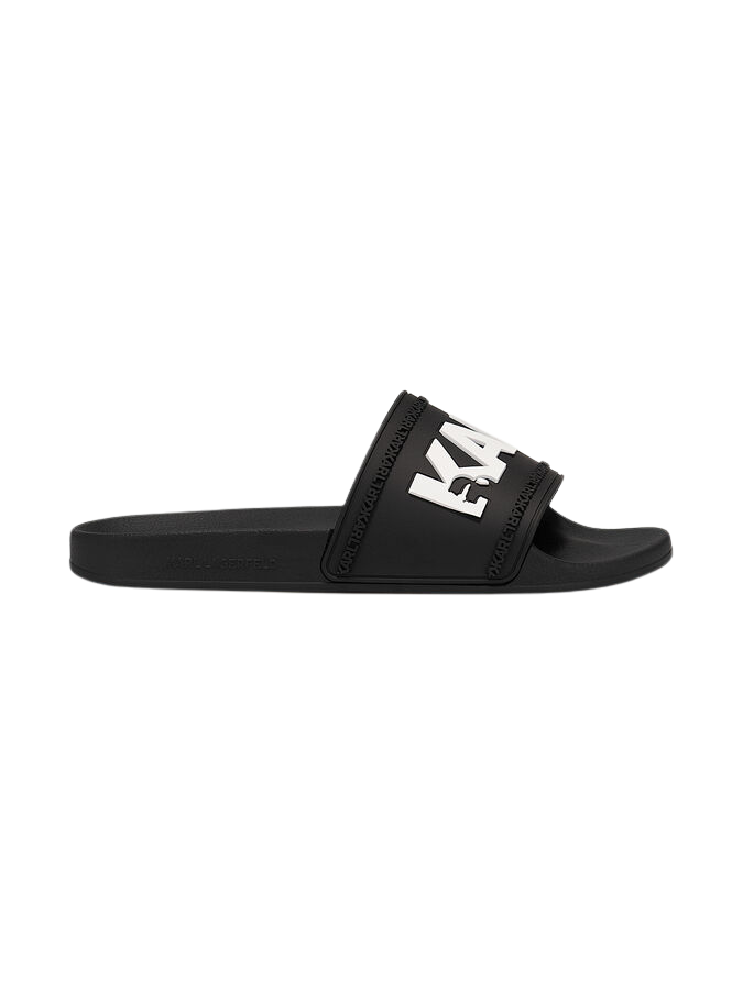Black Karl Lagerfeld Kondo beach slides - bamn.
