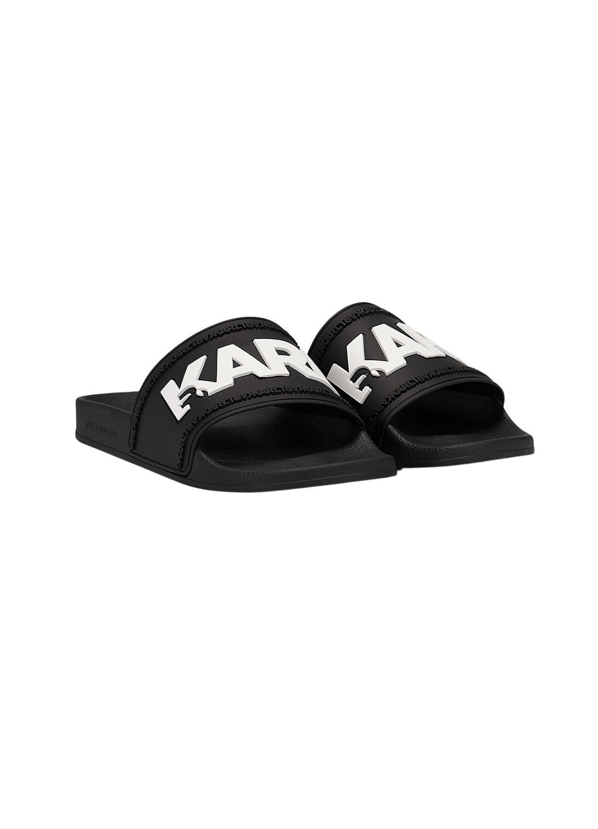 Black Karl Lagerfeld Kondo beach slides - bamn.