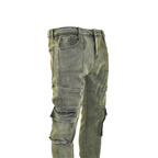 Men's Stone Fade Tactical Cargo Denim Jeans - bamn.