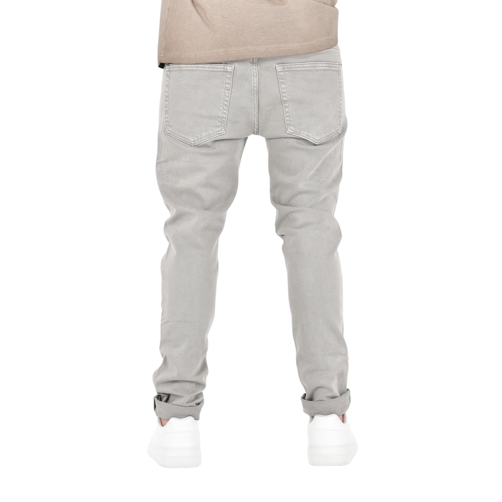 Men's Grey Slim Stretch Denim Jeans - bamn.
