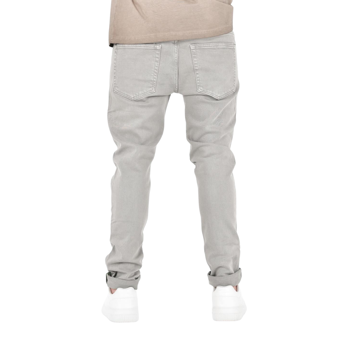 Men's Grey Slim Stretch Denim Jeans - bamn.