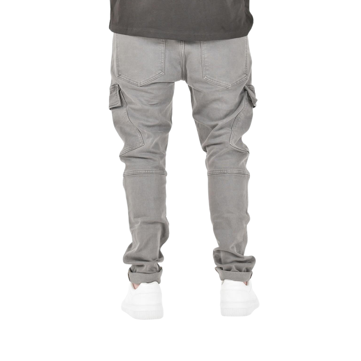 Men's Smokey Grey Cargo Jeans - bamn.