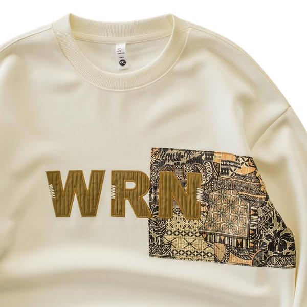 Men's Patchwork Embroidered Sweatshirt - bamn.