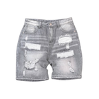 Concrete Ripped Denim Shorts - bamn.