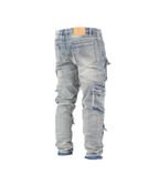 Men's Multi- Pocket Denim Jeans - bamn.
