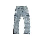 Men's Splatter Slim Flare Cargo Jeans - bamn.