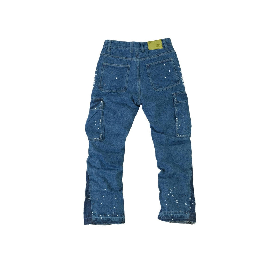 Men's Splatter Slim Flare Cargo Jeans - bamn.