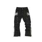 Men's Splatter Slim Flare Cargo Jeans - bamn.