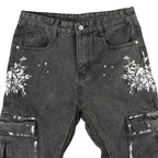 Men's Splatter Slim Flare Cargo Jeans - bamn.