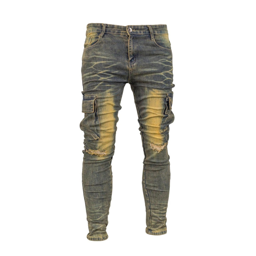 Men's Desert Washed Cargo Jeans - bamn.