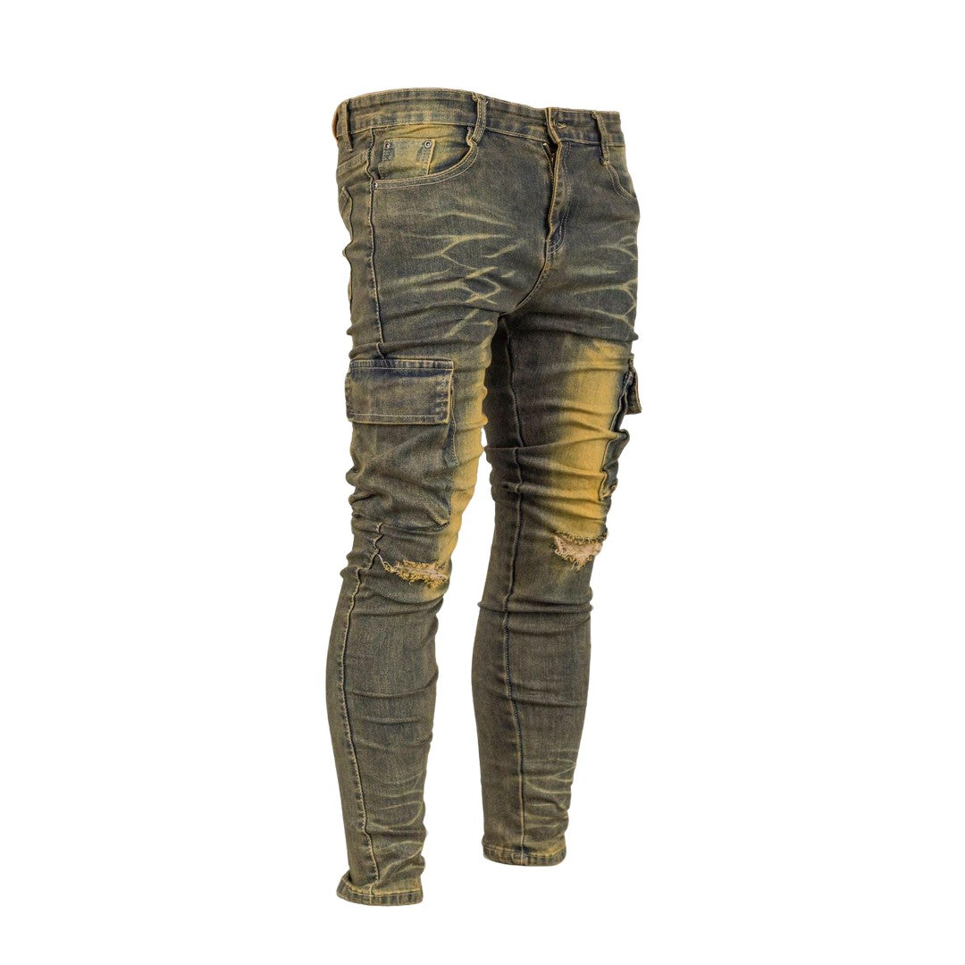 Men's Desert Washed Cargo Jeans - bamn.