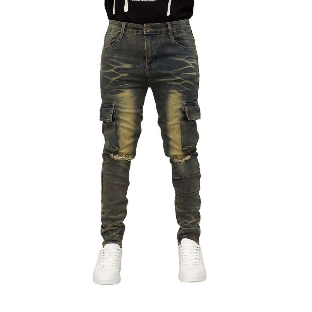 Men's Desert Washed Cargo Jeans - bamn.