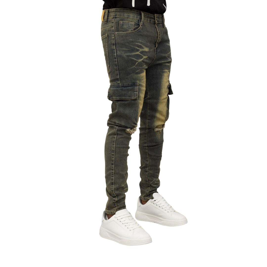 Men's Desert Washed Cargo Jeans - bamn.