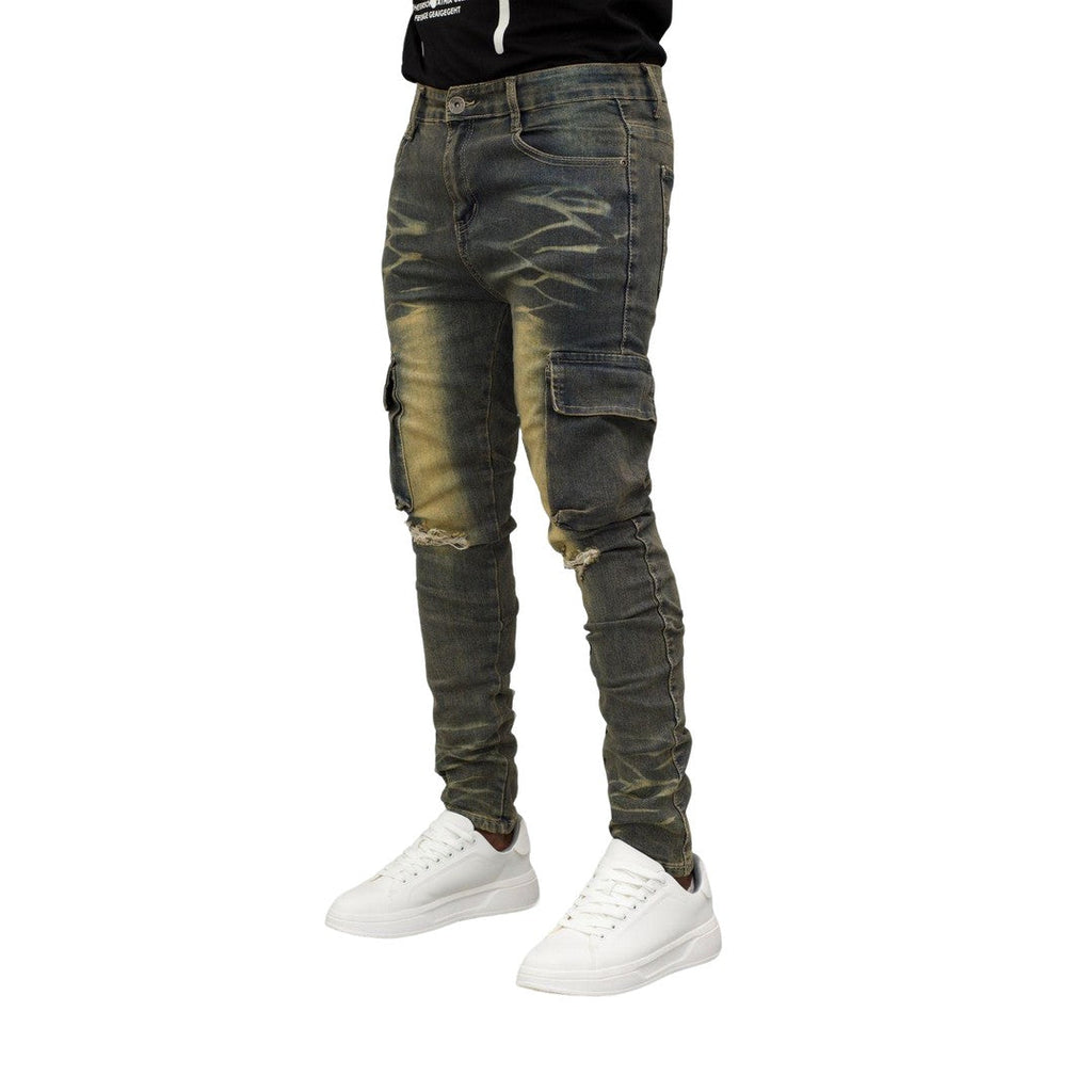 Men's Desert Washed Cargo Jeans - bamn.