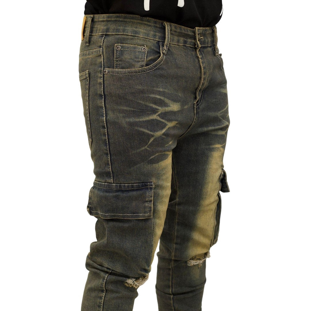 Men's Desert Washed Cargo Jeans - bamn.