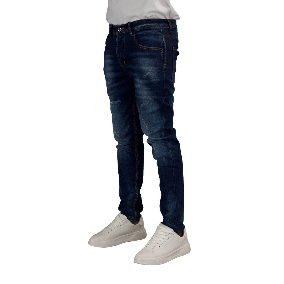Men's Cuffed Distressed Denim Jeans - bamn.