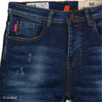 Men's Cuffed Distressed Denim Jeans - bamn.