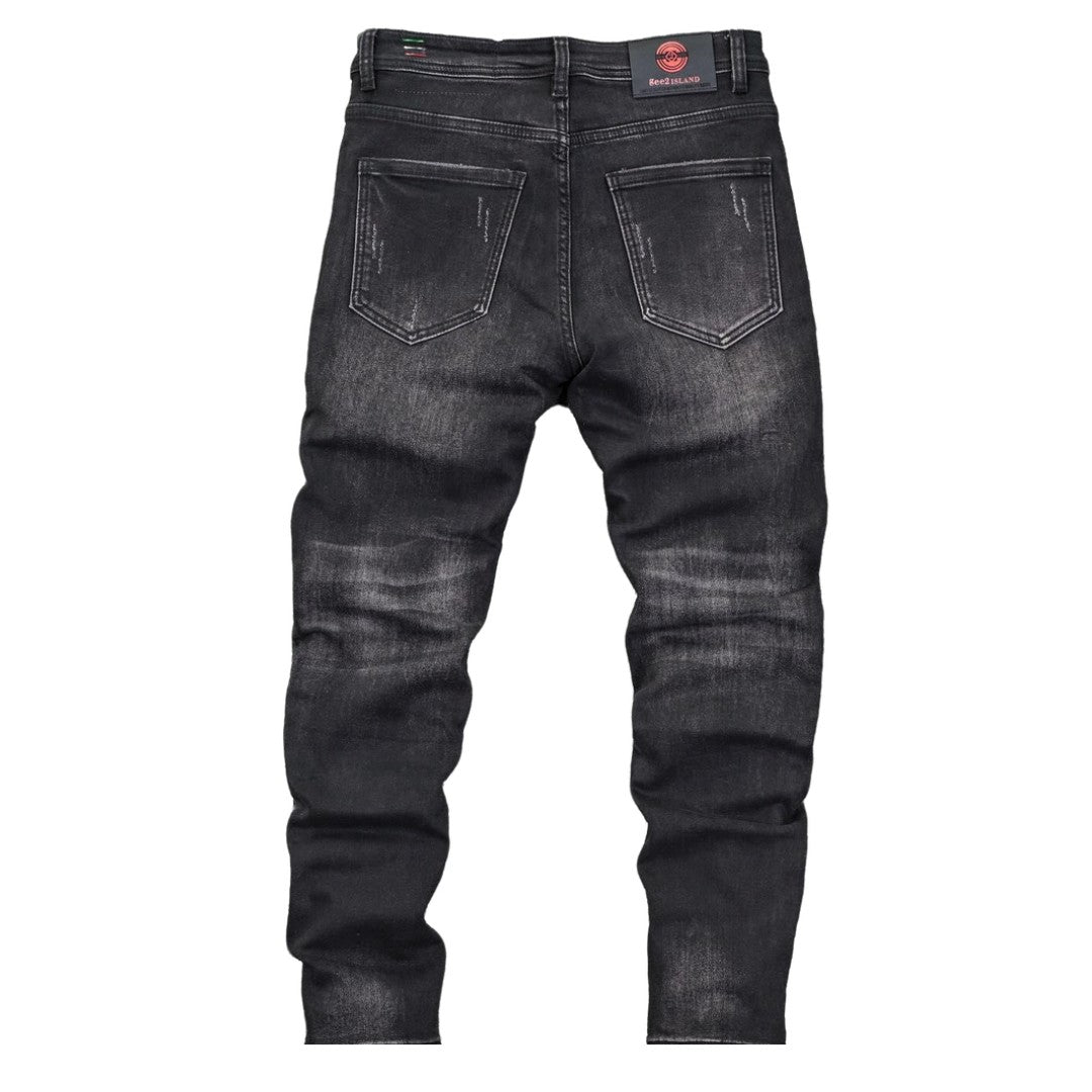 Men's Black Distressed Denim - bamn.