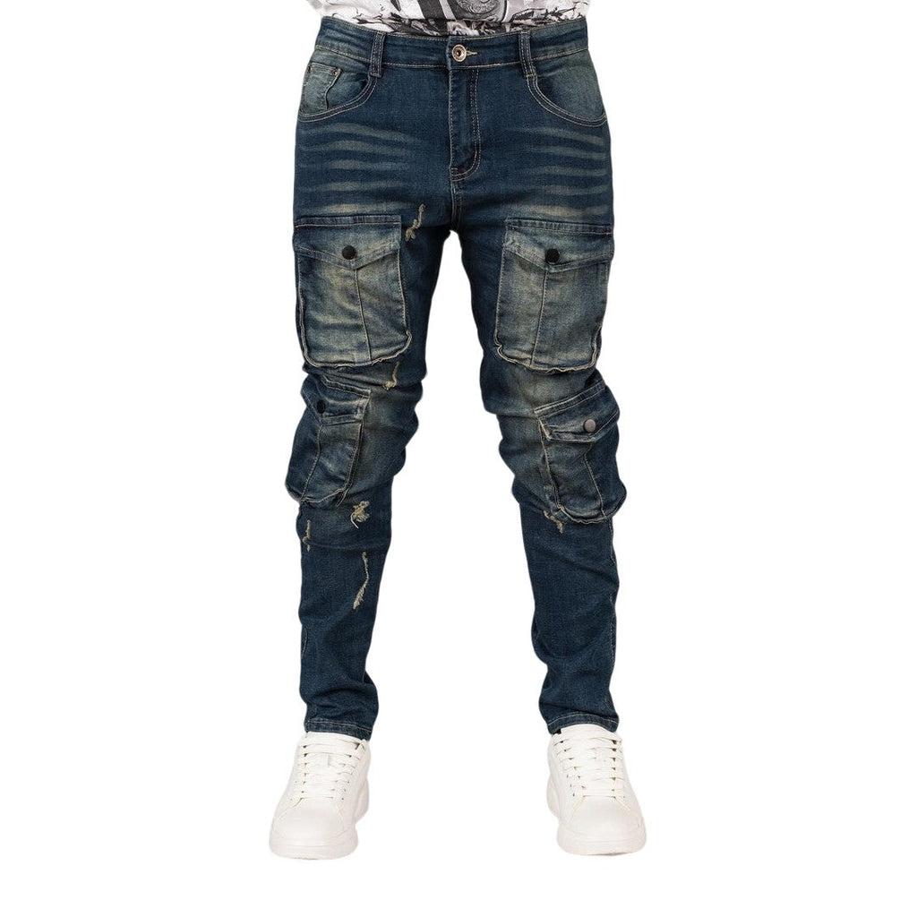 Men's Utility Cargo Denim Jeans - bamn.