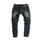 Men's Black Distressed Strap Denim Jeans - bamn.